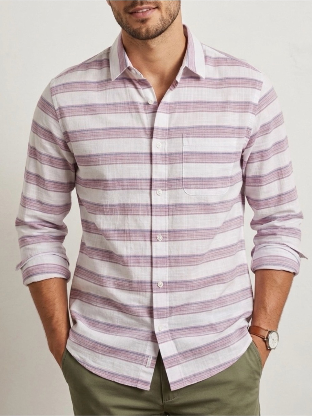 Bixby Nomad Men’s 100% Cotton Button Up Shirt, Medium